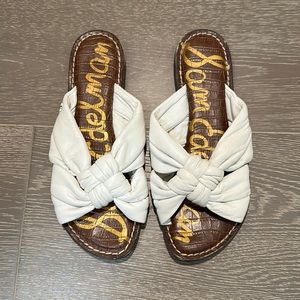 Sam Edelman Garson Flat Leather White Sandal